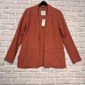 Abercrombie & Fitch NWT Linen Blend Blazer Women's S Coral Career Wear Office